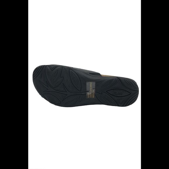 Earth Perforated Leather Slide Sandals Sand Antigua Black - Medium - Picture 4 of 5